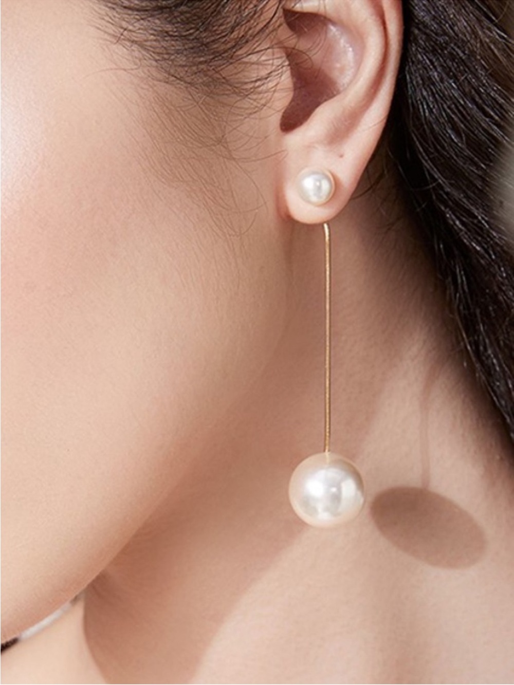 Pearl Drop Dangle Earrings 24k Gold Plated new